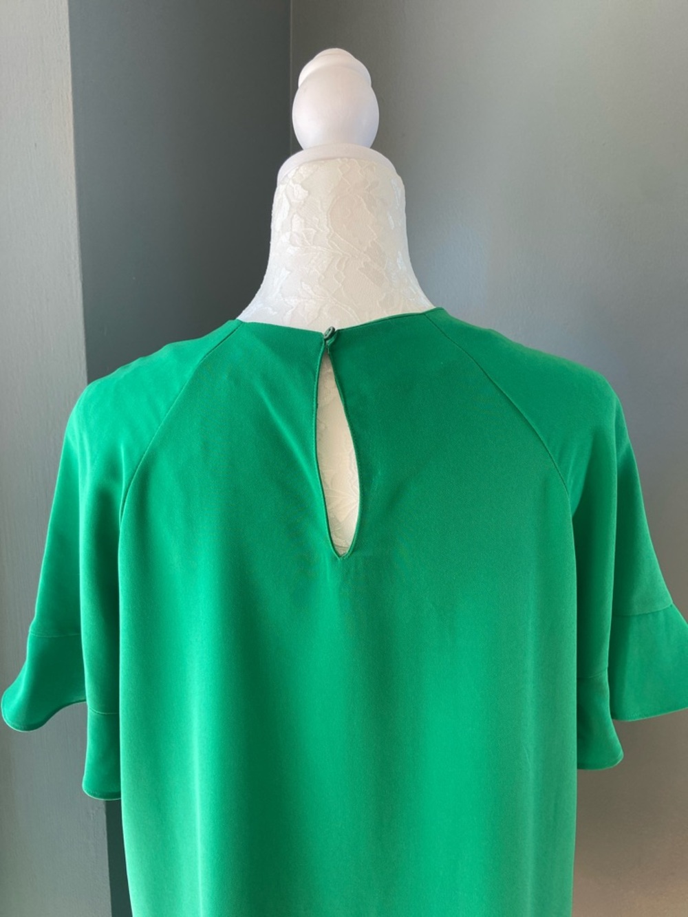 Zara Green Ruffle Shift Dress - Picture 5 of 7
